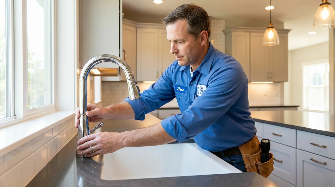 Kitchen faucet installation by Johns Plumbing LLC in Stoneboro